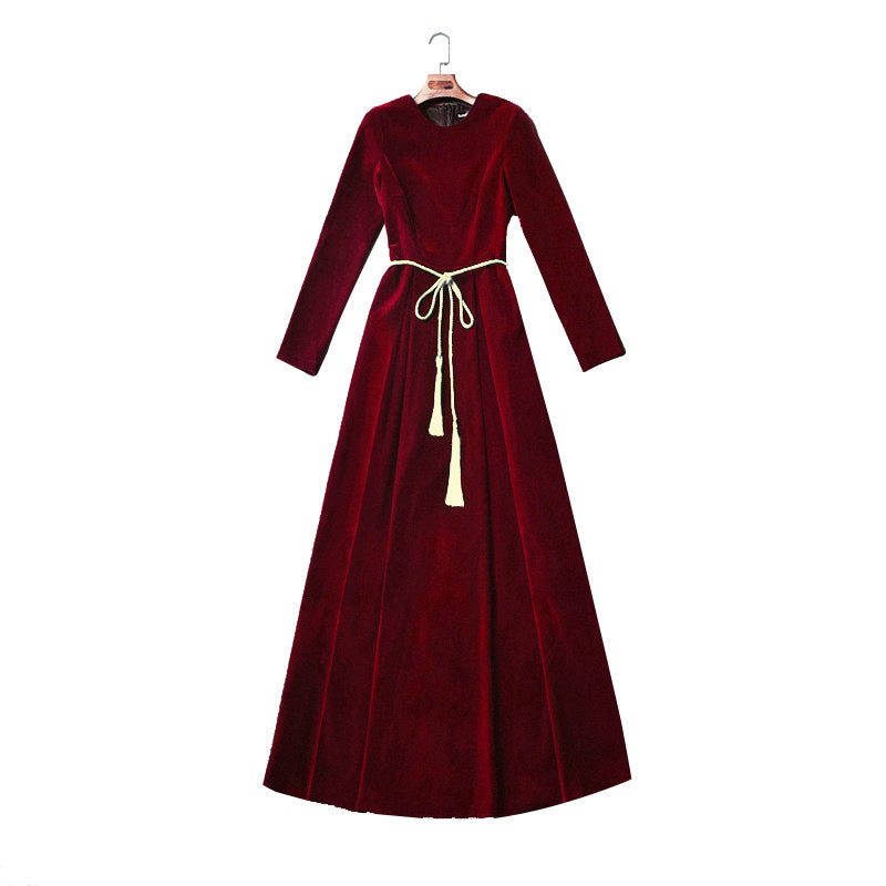 Maxi Loose Fit Velour Dress