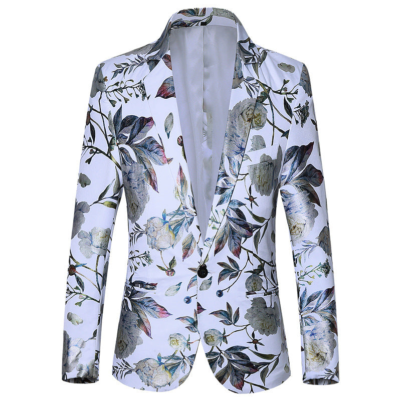 Satin Print Suit Jacket