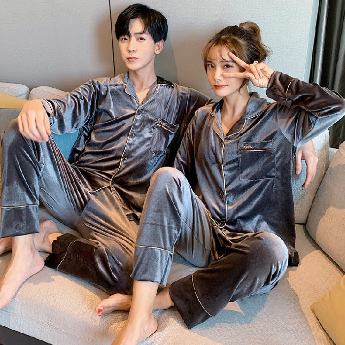 Couples Warm Velveteen Pajamas