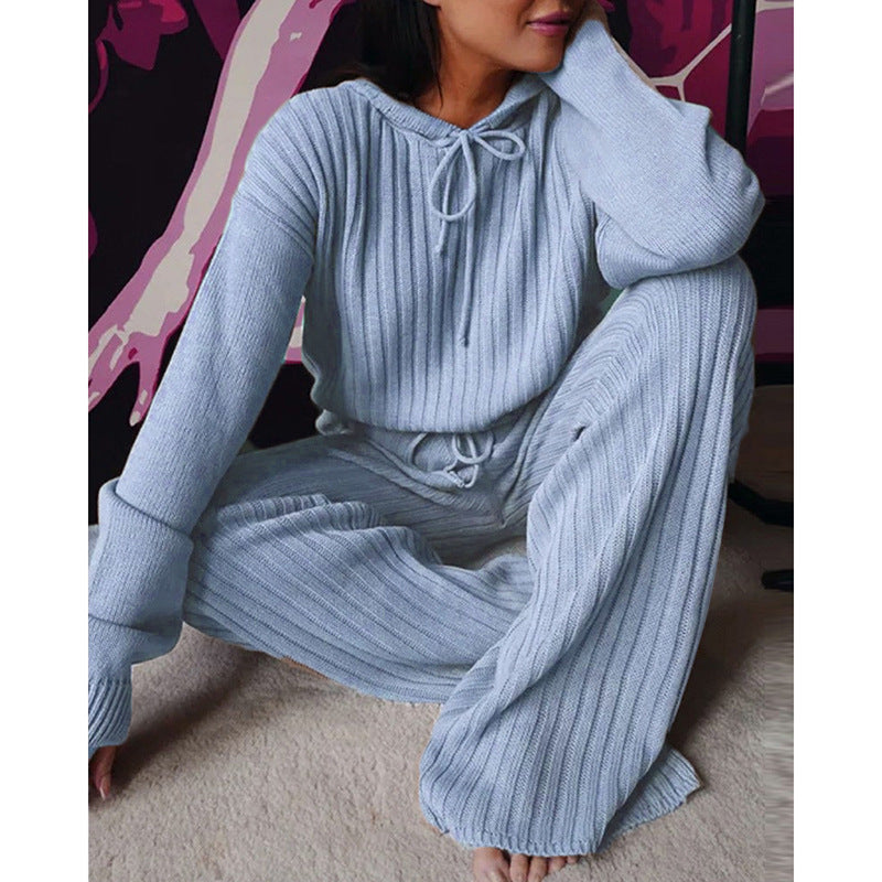 Loose Fitting Warm Knitted Pant Suit