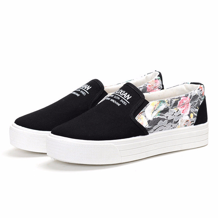 Laced Accented Canvas  Sneakers