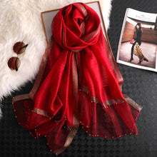 Load image into Gallery viewer, Satin &amp; Mesh Accented Scarf
