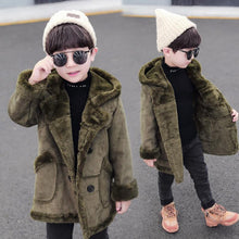 Load image into Gallery viewer, Boys&#39; Suede Fur Lined Trench Coat
