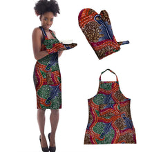 Load image into Gallery viewer, Vibrant African Graphic Print Apron Set
