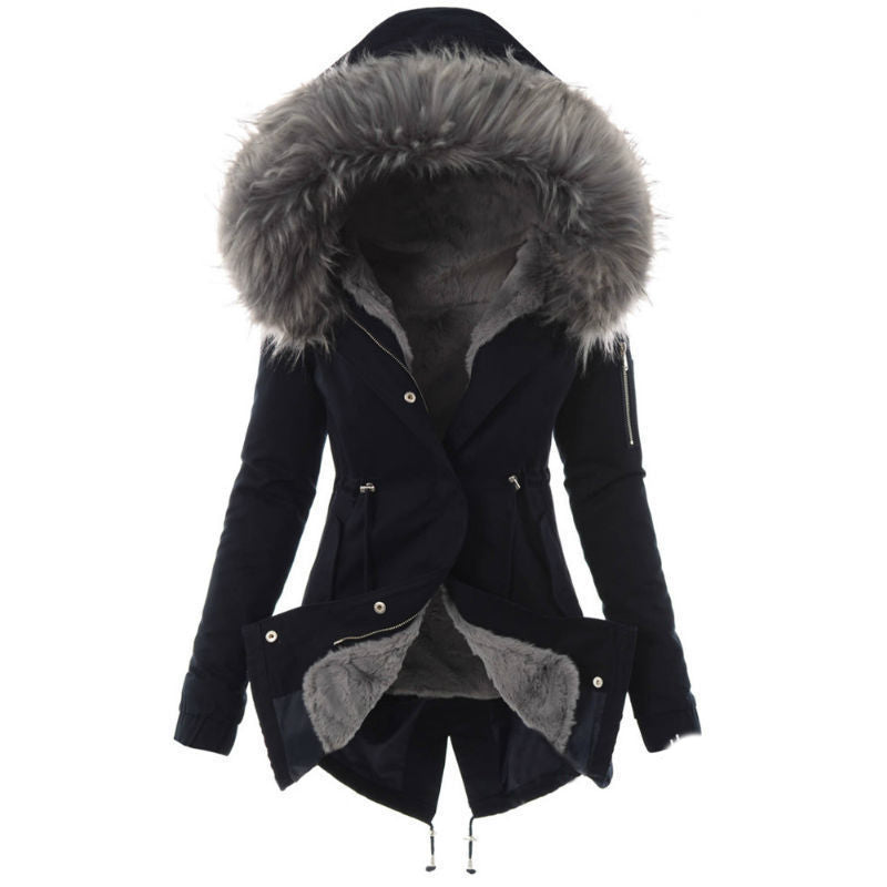 Fur Collar Trench Jacket