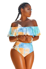 Load image into Gallery viewer, Tie Dyed Ruffled Top 2PC  Swimsuit
