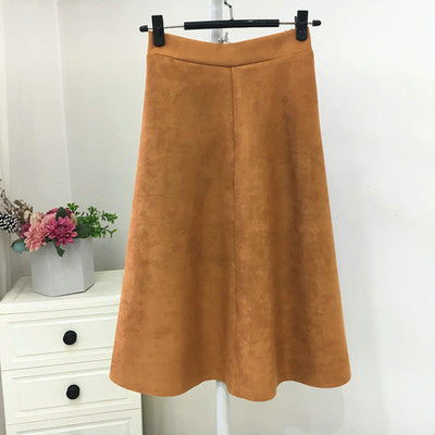 Brushed Velour High Waisted Skirt