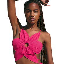 Load image into Gallery viewer, Flower Hollowed-Out Halter Top
