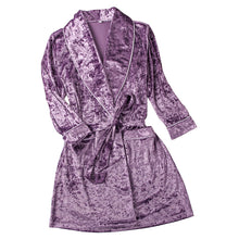 Load image into Gallery viewer, Purple gold velvet nightgown dress
