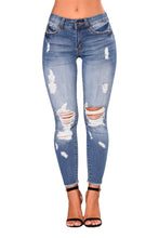 Load image into Gallery viewer, Stretch Cropped Ripped Women&#39;s Skinny Jeans
