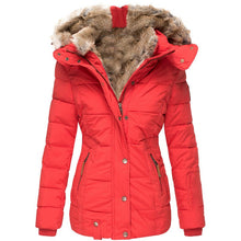 Load image into Gallery viewer, Ladies Fitted Fur Lined Padded Coat
