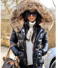 Load image into Gallery viewer, Ladies Short Down  Coat with Oversized Fur Hood
