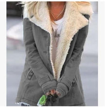 Load image into Gallery viewer, Buttoned Fur Lined Winter Coat
