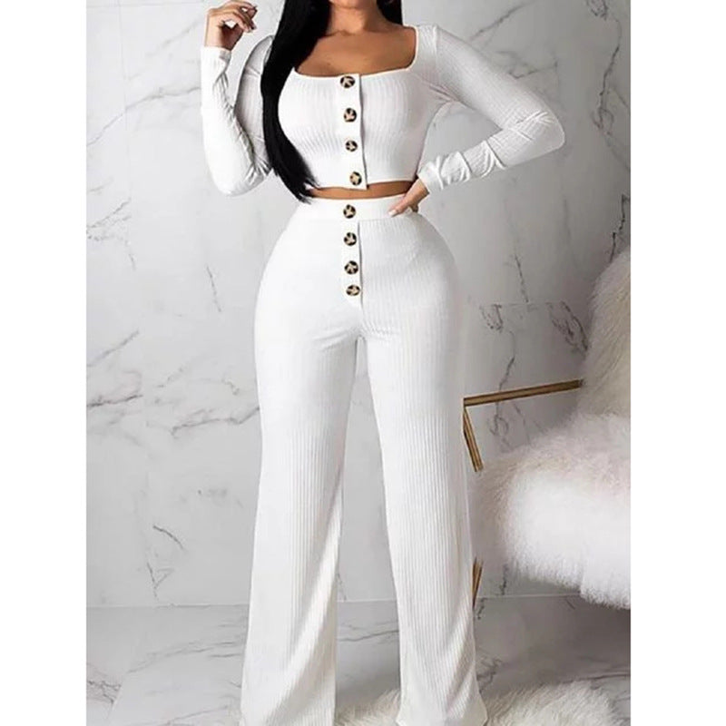 Long Sleeved Knitted Pant Set