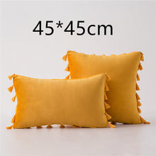 Load image into Gallery viewer, Tassel velvet sofa pillowcase
