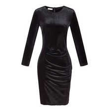 Load image into Gallery viewer, Shimmering Velour Ruched Dress
