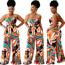 Load image into Gallery viewer, Tube Top Halter Printed Jumpsuit
