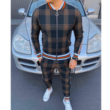 Load image into Gallery viewer, Plaid 2PC Casual Pants Suit
