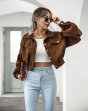 Load image into Gallery viewer, Classic Corduroy Jacket with Puffy Sleeves
