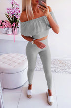 Load image into Gallery viewer, Casual Ruffled Top Pants Suit
