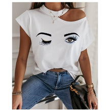 Load image into Gallery viewer, Casual Shoulder Cut Out T-Shirt
