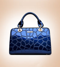 Load image into Gallery viewer, Embossed  Leather Snakeskin Design  Handbag
