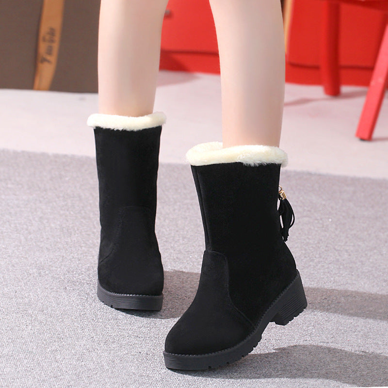 Suede Round Toe Boots