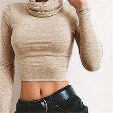 Load image into Gallery viewer, Turtle Neck Crop Top Sweater
