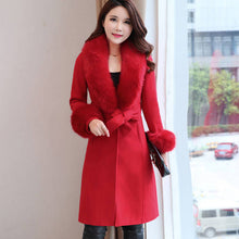 Load image into Gallery viewer, Plush Fur Accented Classic Wool Coat
