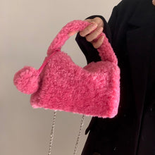 Load image into Gallery viewer, Messenger Style Fluffy Chained Purse
