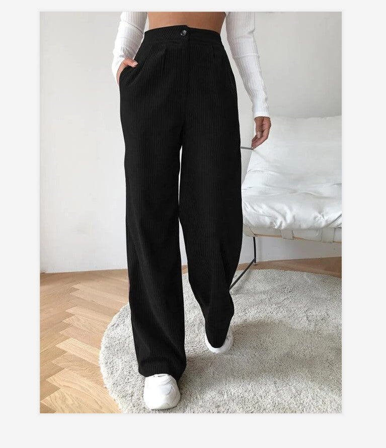 Casual Corduroy Wide-leg Pants