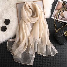 Load image into Gallery viewer, Satin &amp; Mesh Accented Scarf
