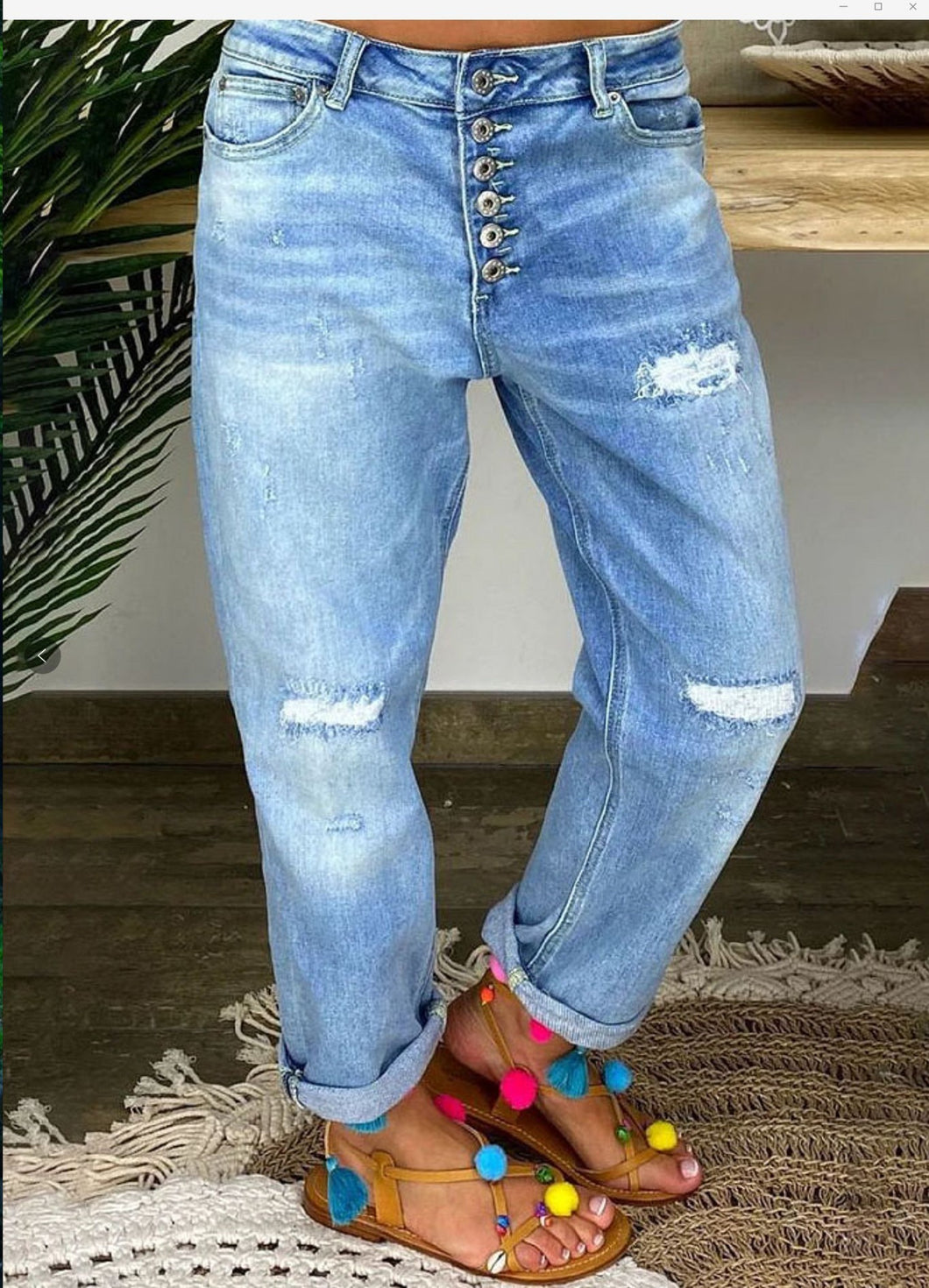 Loose Fit 6-button Jeans