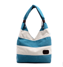 Load image into Gallery viewer, Striped Large Canvas Shoulder Bags
