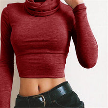 Load image into Gallery viewer, Turtle Neck Crop Top Sweater
