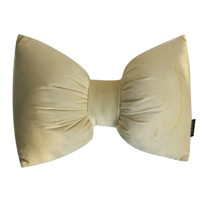 Velvet Bow Tie Accent Pillow