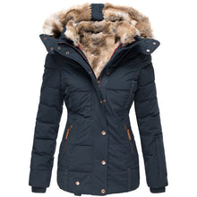 Load image into Gallery viewer, Ladies Fitted Fur Lined Padded Coat
