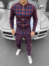 Load image into Gallery viewer, Plaid 2PC Casual Pants Suit
