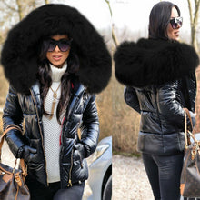 Load image into Gallery viewer, Ladies Short Down  Coat with Oversized Fur Hood
