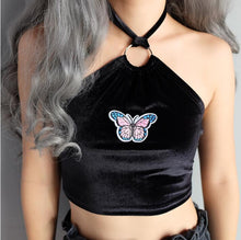 Load image into Gallery viewer, Butterfly Velour Halter Top
