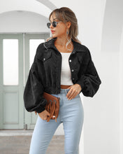 Load image into Gallery viewer, Classic Corduroy Jacket with Puffy Sleeves
