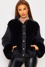 Load image into Gallery viewer, Plush &amp; Denim Stitched Warm Jacket
