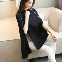 Load image into Gallery viewer, Hip-Length Button Accented Pullover Cape
