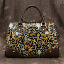 Load image into Gallery viewer, Carved Graphic Print Leather Handbag
