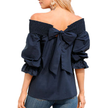 Load image into Gallery viewer, Sexy Off Shoulder Bowknot Shirt
