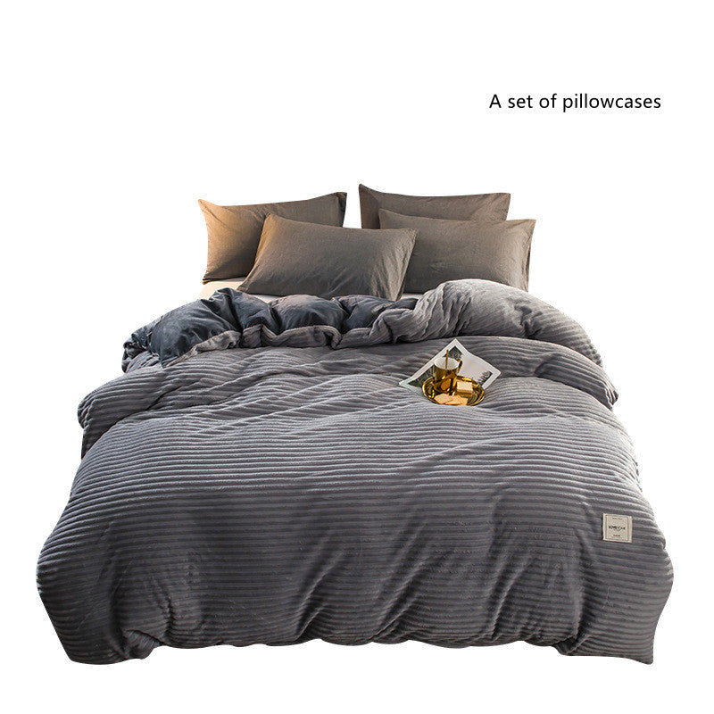 Ribbed Double Thick Velvet Bed Sheets