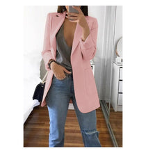 Load image into Gallery viewer, Long Solid Color Stylish Blazer
