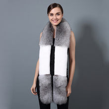 Load image into Gallery viewer, Silver Fox Fur Contrasting Color Scarf
