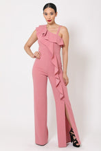 Load image into Gallery viewer, One Shoulder Ruffle Accented Jumpsuit
