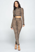 Load image into Gallery viewer, Animal Print Long Sleeve  Pant Set
